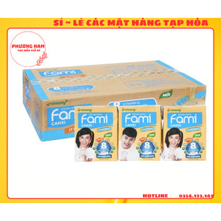Thùng 36 hộp sữa đậu nành fami nguyên chất/ canxi 200ml/ sữa đậu nành vinasoy