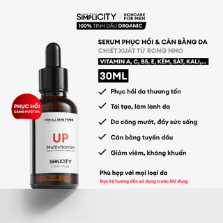 Serum UP phục hồi cân bằng da cho nam Men Stay Simplicity UP Multivitamin Repair & Conditioning 30ml