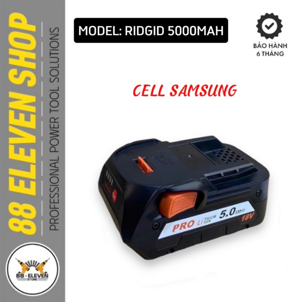 Pin Ridgid new Zin dung lượng 5000mAh cell Samsung 25R