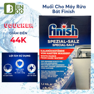 Muối Rửa bát Finish hộp 1, 1.2, 2, 4 kg tiết kiệm, Dùng cho máy rửa bát, ( làm mềm nước ) Nhập khẩu chính hãng Châu Âu