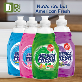 Nước rửa chén bát America Fresh 520ml Khử mùi tanh, đánh bay dầu mỡ mãng bám thức ăn thừa, an toàn cho da tay
