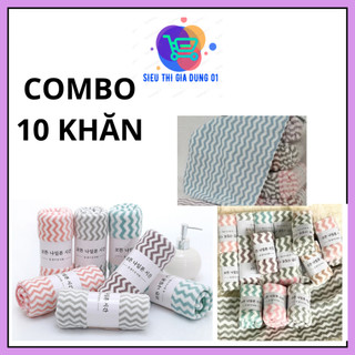 Set 10 cái khăn mặt cotton khăn mặt lông cừu siêu mềm 30x50cm