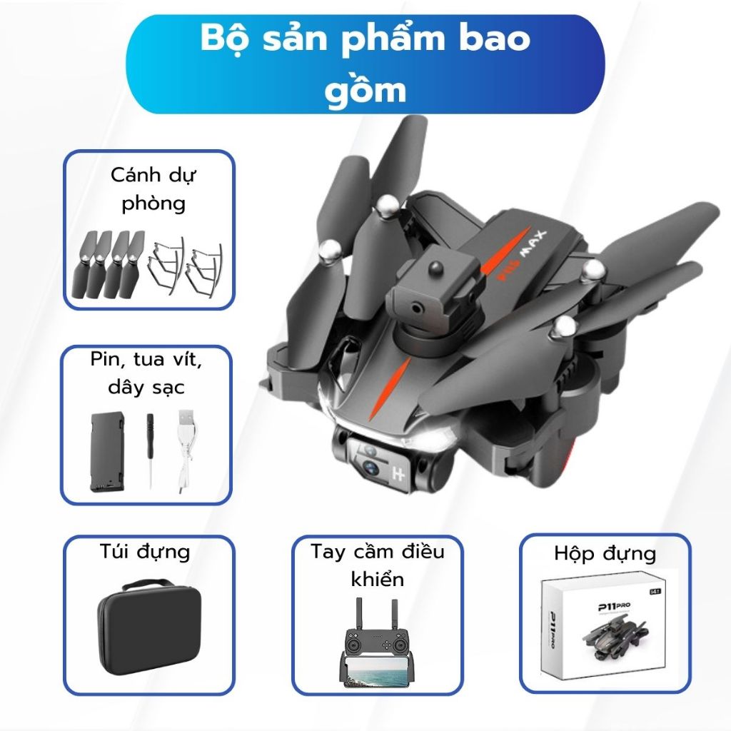 Flycam mini P11Pro,Máy bay điều khiển từ xa GPS tự động trở về cảm biến chống va chạm,Drone không chổi than zlifestore68 | BigBuy360 - bigbuy360.vn