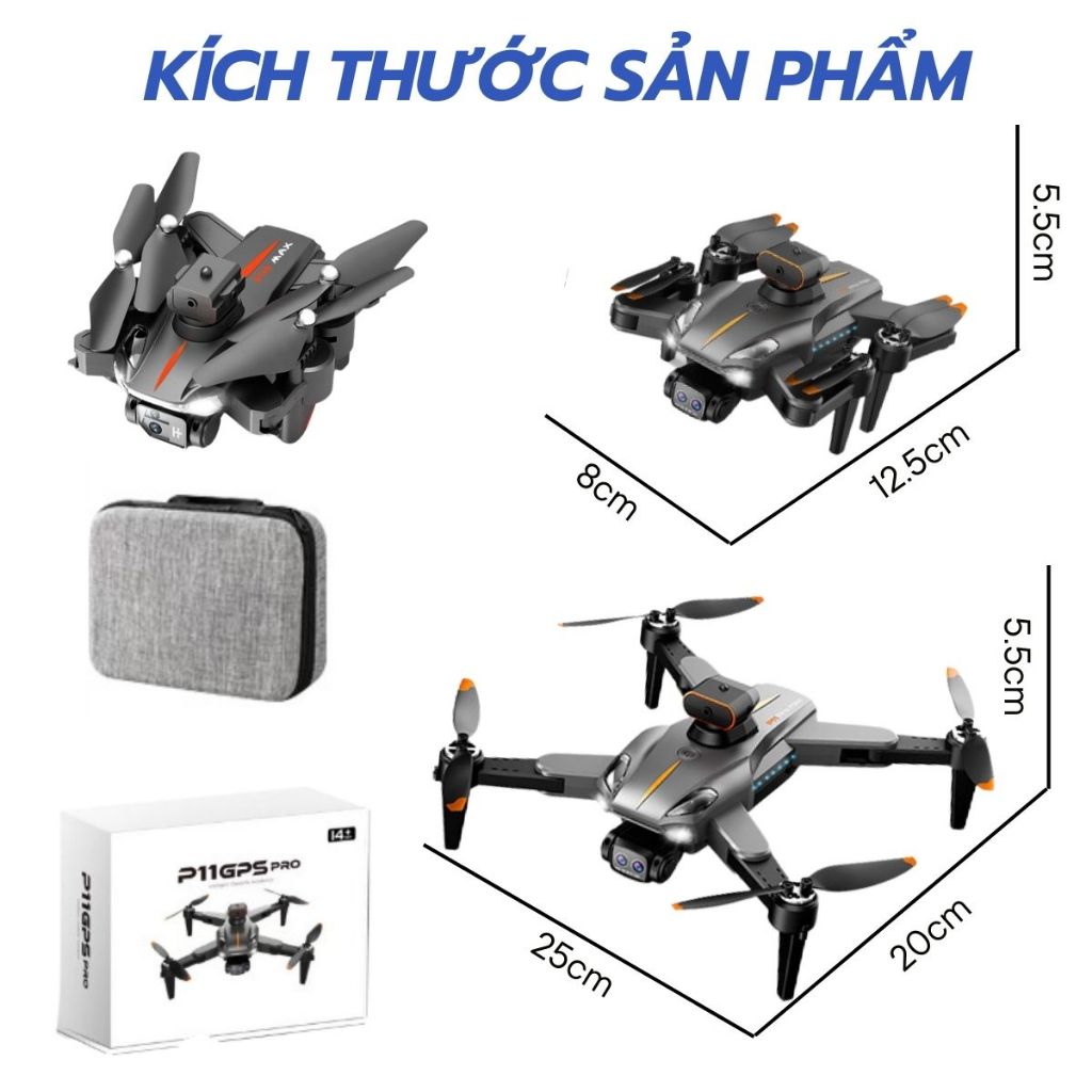 Flycam mini P11Pro,Máy bay điều khiển từ xa GPS tự động trở về cảm biến chống va chạm,Drone không chổi than zlifestore68 | BigBuy360 - bigbuy360.vn