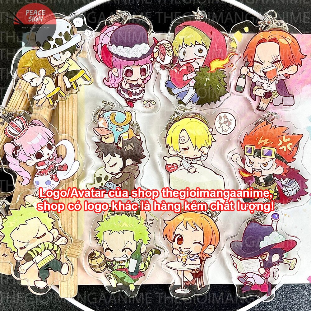 Móc khóa ONE PIECE ĐẢO HẢI TẶC ver HOẠT ĐỘNG in hình anime chibi mica trong acrylic dễ thương