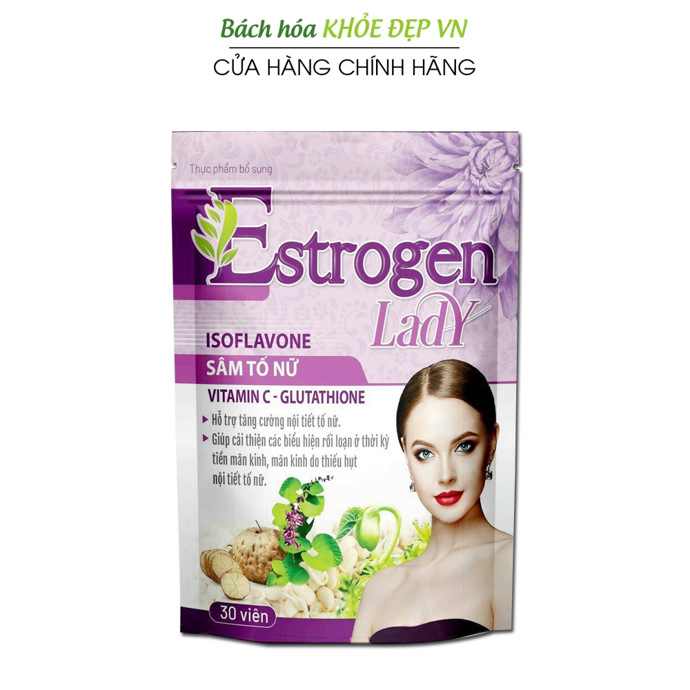 Viên uống tăng nội tiết tố nữ Estrogen Lady (gói) tăng sinh lý nữ, giảm khô hạn, bốc hỏa - 30 viên
