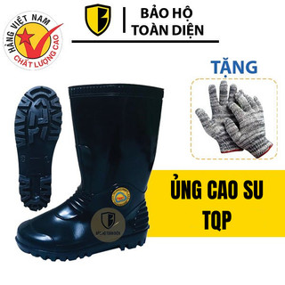 [Tặng Găng] Ủng Cao Su TQP Đen _ Ủng nhựa PVC chống nước, chống trượt và bảo vệ đôi chân