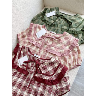 𝗛𝗮̀𝗻𝗴 𝗰𝗵𝗶́𝗻𝗵 𝗵𝗮̃𝗻𝗴 Bộ ngủ pyjama Plaid kẻ 3 màu xinh xắn - O.N WORKSHOP
