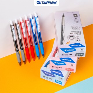 Combo 5 cây Bút bi Thiên Long TL-095 mực xanh/đỏ/đen ngòi 0.5mm kiểu dáng hiện đại cầm tay thoải mái, nét đều trơn