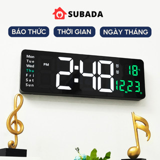 Đồng hồ điện tử led để kệ tủ hoặc treo tường trang trí phòng khách Subada đủ thứ ngày tháng năm có điều khiển DHO5