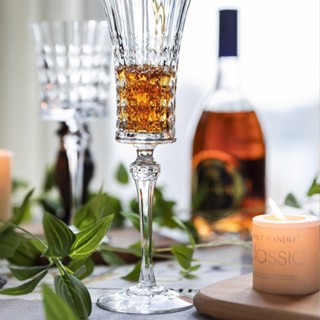 Ly Thủy Tinh champagne Cao Uống Rượu Vang, Chạm Nổi Sang Trọng