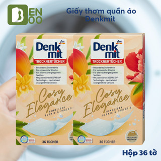 Giấy Thơm Quần Áo Denkmit Cosy Elegance Hộp 36 tờ Hương thơm tươi mát, dùng cho máy sấy, khử mùi tủ quần áo, tủ giày