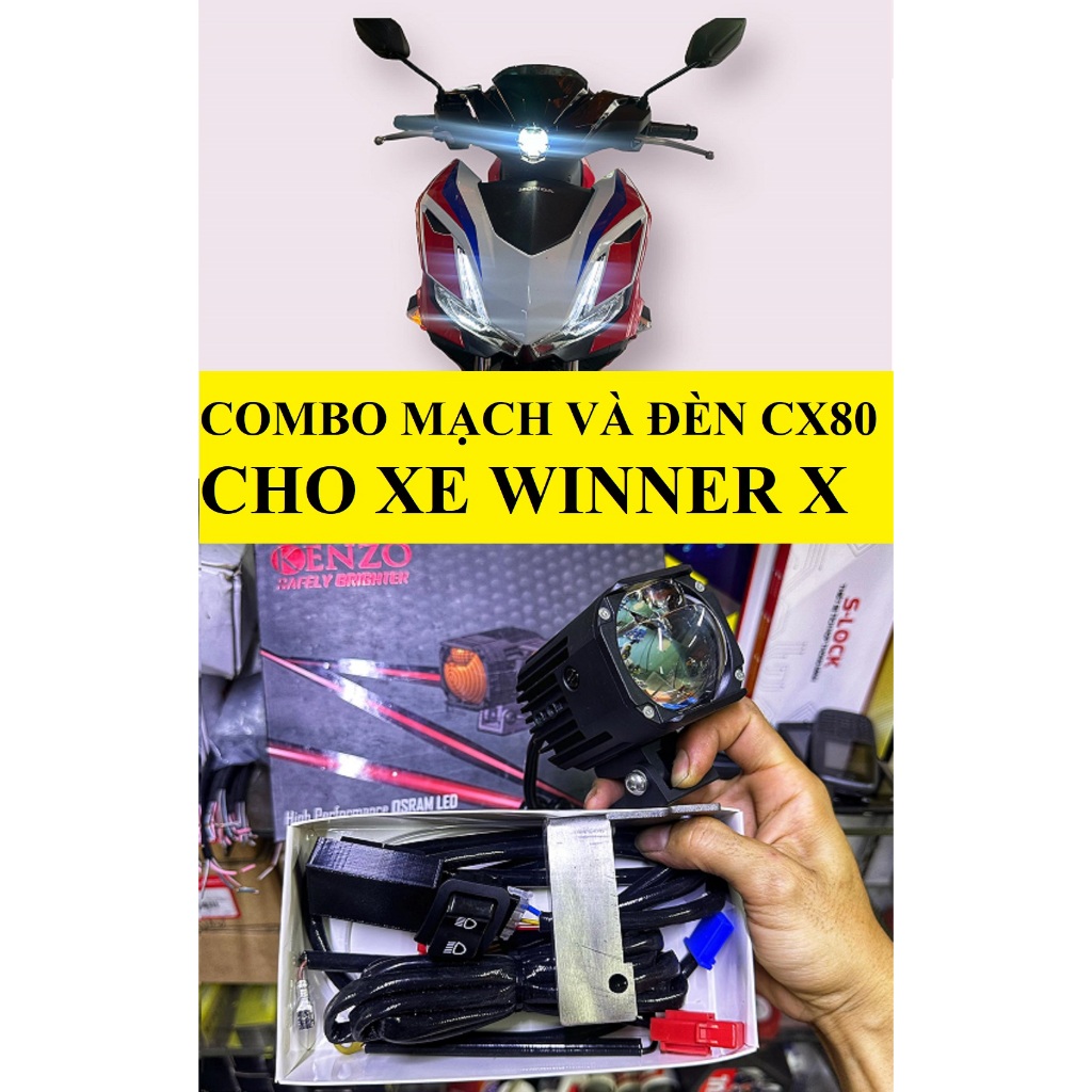Full Combo Mạch Auto Passing Winner X Và Đèn Bi Cầu CX80 V2 Lắp Hóc Còi