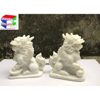 Cặp tượng Kỳ lân phong thủy, kỳ lân trấn trạch, trừ tà cao 12cm. trang trí tiểu cảnh, bonsai, ghép lũa,