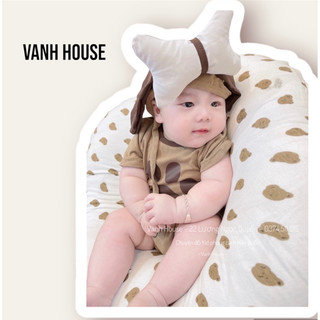 Bộ cún 3 chi tiết cho bé, bộ quần áo cho bé, body cho bé mùa hè