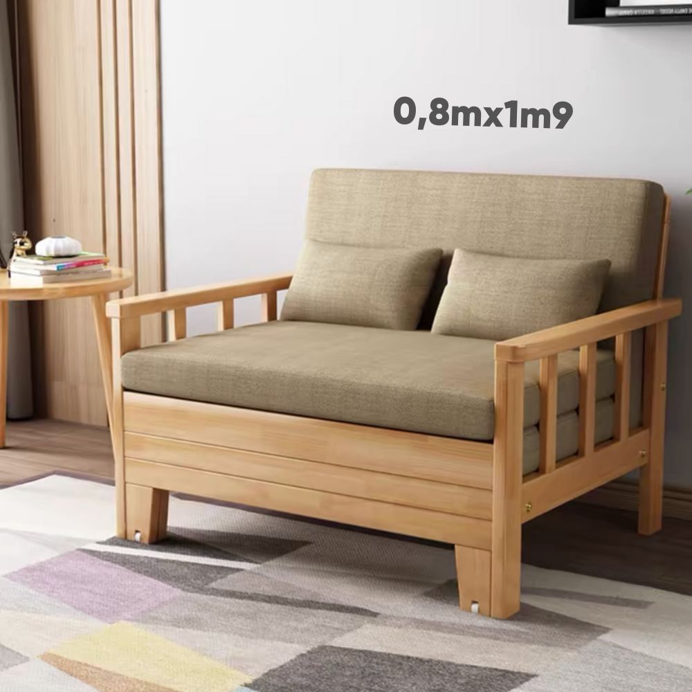 (80x190) Sofa giường kéo thông minh, ghế giường gấp gọn, giường sofa gấp gọn, ghế sofa kéo thành giường tặng nệm gối