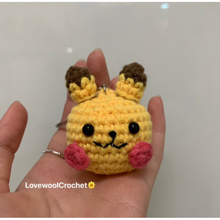 Móc khoá pikachu bằng len handmade, móc khoá cute