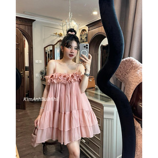 Váy 2 dây bèo tầng xinh xắn Kim Anh Bùi[ Hàng Sẵn]