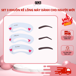 Khuôn kẻ lông mày kiểu dáng hàn quốc - set 3 khuôn vẽ chân mày hỗ trợ tạo dáng lông mày dễ sử dụng kklm