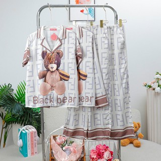 PYJAMA NỮ LỤA XƯỚC GẤU FF - đồ bộ mặc nhà