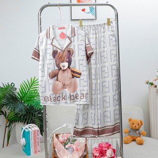 PYJAMA NỮ LỤA XƯỚC GẤU FF - đồ bộ mặc nhà