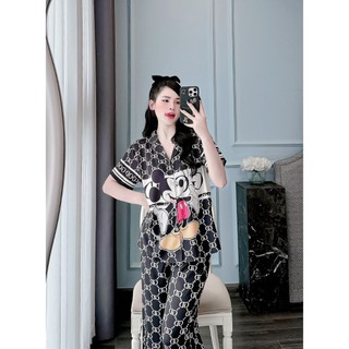 Pyjama nữ lụa xước gc mickey - đồ bộ mặc nhà