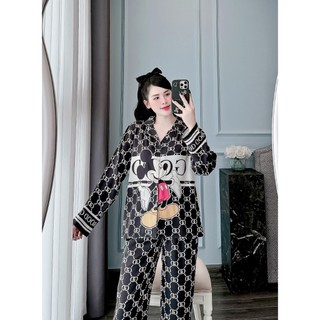 PYJAMA NỮ LỤA XƯỚC GC MICKEY - đồ bộ mặc nhà