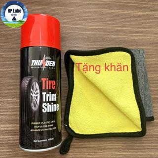 Chai Xịt Phục Hồi Nhựa Cho Nhựa Nhám, Nhựa Bóng, Lốp Xe Thunder Chai 400ml Tặng Kèm Khăn Chuyên Dụng