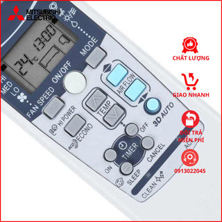 Điều khiển điều hoà Mitsubishi (Mặt đen, mặt trắng và xám)