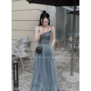 váy jean maxi