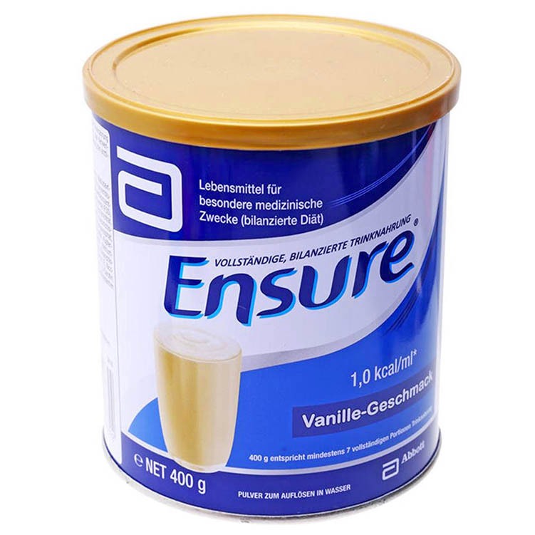 Sữa bột Ensure Đức hương vani giàu dinh dưỡng hộp 400g bổ sung dinh dưỡng cho người già và người ốm yếu