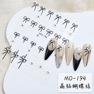Sticker nơ đính đá trang trí móng tay