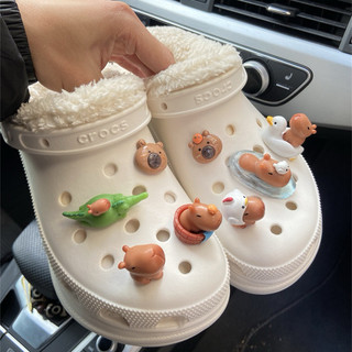 Set Sticker Charm Capybara, phụ kiện trang trí dép crocs charm Jibbitz hình 3D nhựa cứng sticker gắn dép cross