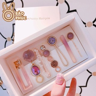 Set kẹp tóc đính đá phong cách Hàn quốc xinh xắn cho phái nữ siêu xịn xò - Set kẹp tóc ngọc trai đi biển