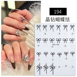 Sticker nơ đính đá trang trí móng tay