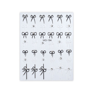 Sticker nơ đính đá trang trí móng tay