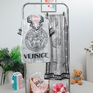 PYJAMA NỮ LỤA XƯỚC VS XÁM - đồ bộ mặc nhà