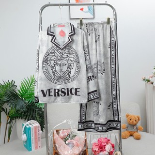 PYJAMA NỮ LỤA XƯỚC VS XÁM - đồ bộ mặc nhà