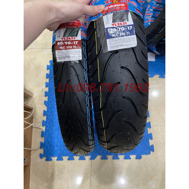 _Lốp (vỏ) Xe EX150/winer thông số trước 80/90-17& 120/70-17 Chính hãng Vanlok