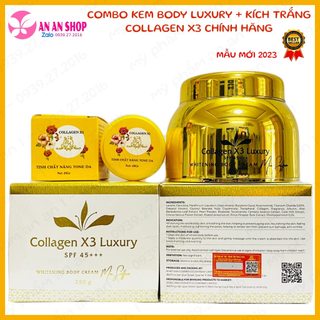 Combo Kem Body Collagen X3 Luxury Kích trắng Đông Anh, Mẫu mới 2024 Kèm Phiếu bảo hành Chính hãng