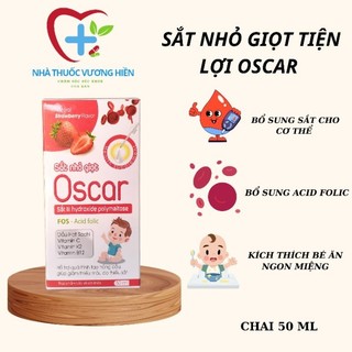 Sắt nhỏ giọt oscar vị dâu - bổ sung sắt cho cơ thể, không gây táo bón , lọ 50ml