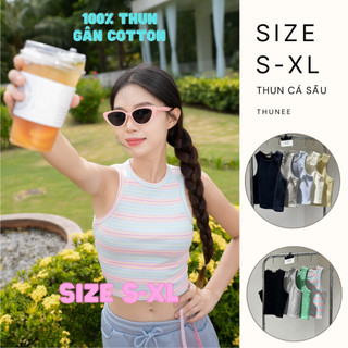 Nhiều màu / hoả tốc / áo thun gân 100% cotton ba lỗ nữ thunee / tank top / áo thun ba lỗ nữ ôm vừa