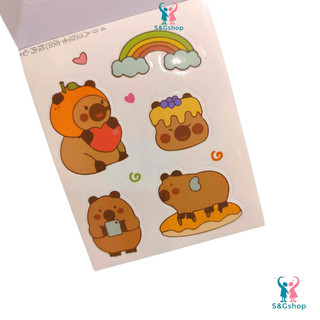 3 Cuốn Capybara - Sổ sticker mini đã cắt sẵn dễ thương