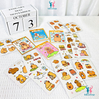 3 Cuốn Capybara - Sổ sticker mini đã cắt sẵn dễ thương