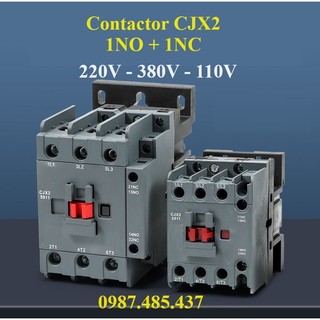 Khởi động từ CJX2 công suất lớn 18A,25A,32A,40A ,50A 220V, 380V, 110V Chính Hãng - contactor 2 Tiếp điểm phụ 1NO 1NC