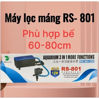 Máy Lọc Tràn | Máy Lọc Máng RS 801 Phù Hợp Cho Bể Kích Thước 60- 80Cm Đa Năng ( Bơm, Lọc Nước Thổi Khí Tạo Oxy)