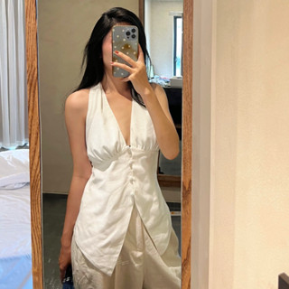 Vibe Top ( áo yếm chất linen)