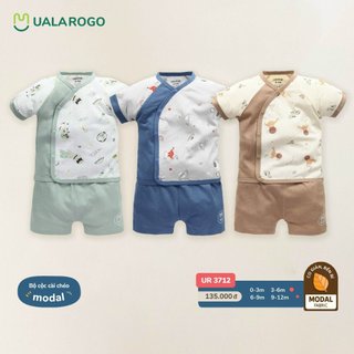 Uala rogo - bộ cộc tay cài chéo petit modal cho bé trai bé gái