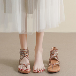 [Chính hãng] Giày sandal chiến binh nữ boho XIANGLV thổ cẩm basic 2cm, sandal nữ xỏ ngón, giày dây LAL02- Laylalay.n