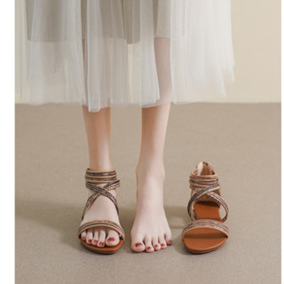 [Chính hãng]Giày sandal chiến binh nữ boho XIANGLV basic thổ cẩm 1.5cm, sandal nữ quai ngang, giày dây LAL03- Laylalay.n